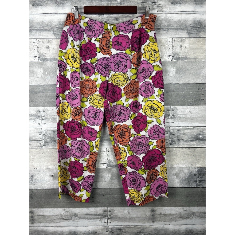 Briggs New York Women's Multicolored Floral Cropped Pants 12
